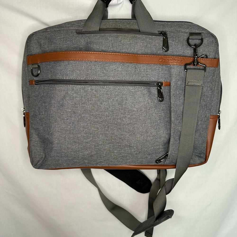 Elegant Gray and Brown Men's Briefcase